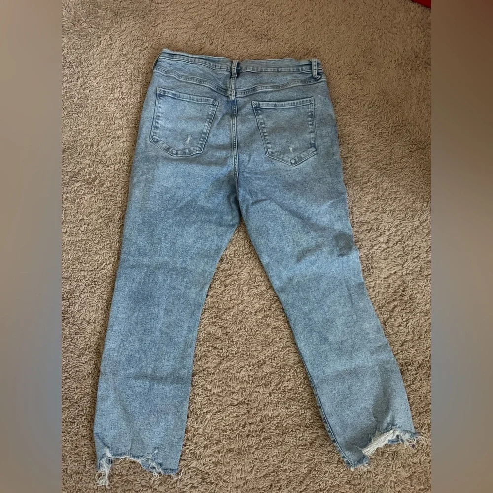 a.n.a Blue Cropped Flare Jeans - Picture 2 of 3